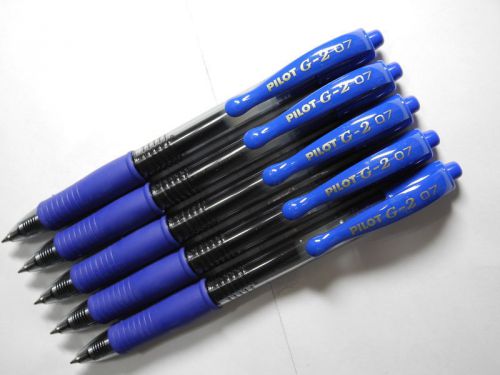 5  PILOT G2 0.7mm Fine Point, RT Gel Pens BLUE INK