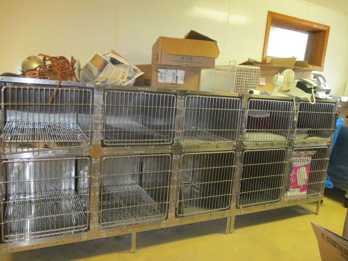 SHOR LINE Stainless Steel VETERINARY CAGES w/ Stainless Steel Grates