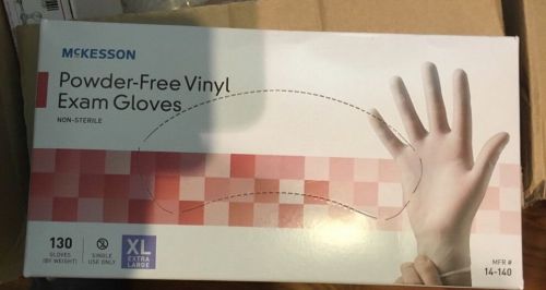 130 New McKesson Vinyl Exam Gloves?Powder Free?Latex Free?Non-Sterile?14-140