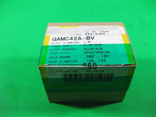 Aluminum Rivet D: 1/8&#034; Countersunk -- GAMC42A-BV -- (Lot of 250) New