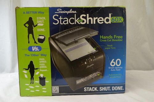 Open Swingline Paper Shredder Stack And Shred 60X Hands Free Cross-Cut 60  -New!