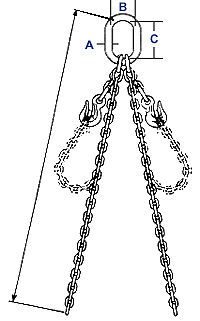 Empire 7/32&#034; X 6&#039; Double Adjustable Loop Chain Sling   WLL 1.8 Ton (Style A)