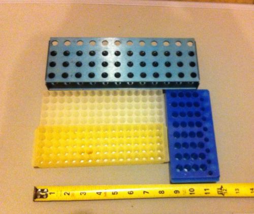 A lot of 4 rack for 1.5 ml microcentrifuge tube(3 plastic,1 metal rack) for sale