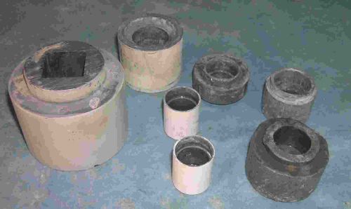 Assorted parts of Lead containers, for storage, Geiger standards