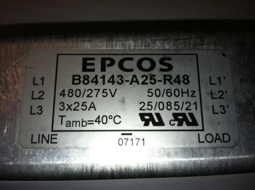 New Unused EPCOS B84143-A25-R48 EMI ELECTROMAGNETIC RFI FILTER 25A 480/275V