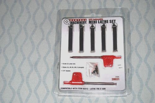 5pc 1/4&#034; MINI LATHE INDEXABLE CARBIDE INSERT TOOL BIT SET CENTRAL mechinery
