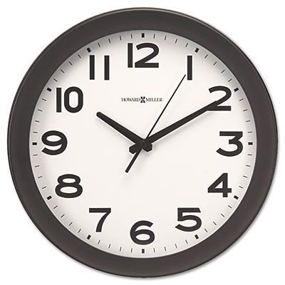 Kenwick Wall Clock, 13-1/2&#034;, Black, Sold as 1 Each