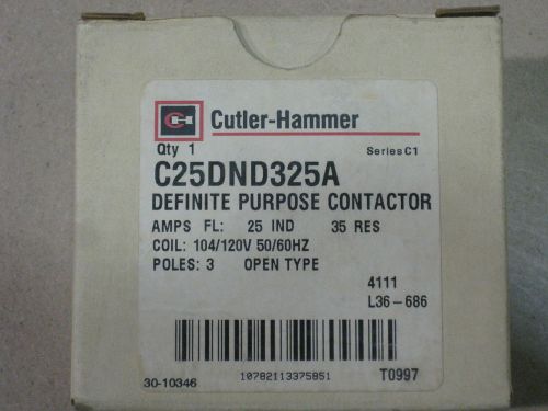 New in box cutler hammer definite purpose control relay c25dnd325a 25amp 120vac for sale