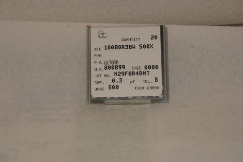 ATC100B0R3BW500X AMERICAN TECHNICAL CERAMICS  RF MICROWAVE CAP .3 PF 500V .1%