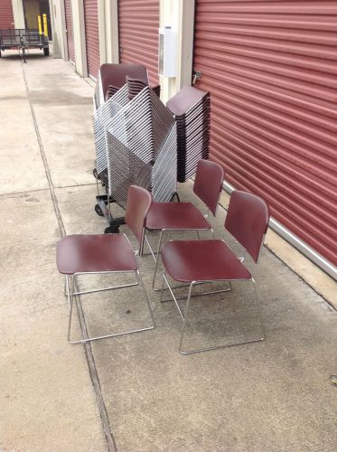 (56) steelcase max-stacker chairs - classy burgandy - great shape! a+1! for sale