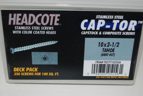 Headcote 2-1/2&#034; CAP-TOR #37 Tahoe Gray Stainless Composite Deck Screws  ( 350 )
