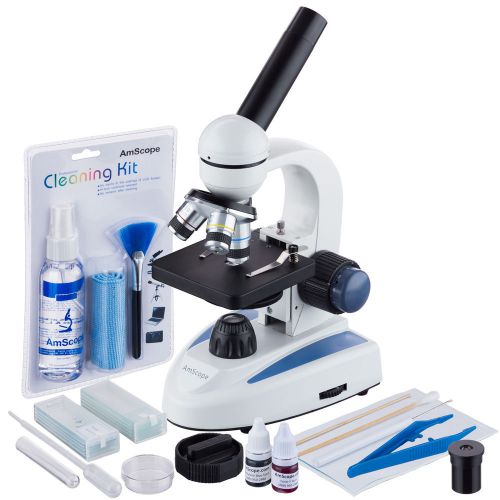 40x-1000x student cordless led compound microscope + slide preparation + cleanin for sale