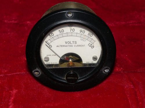 Vintage Hickok 539B Panel Meter Round 57MR Volts Alternating Current 0-130 Good