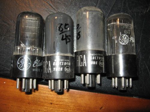 Quad used 50L6 AA5 RCA CBS Sylvania radio output vacuum tubes TV7=NOS