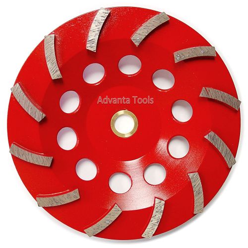 7” spiral turbo diamond grinding cup wheel for concrete 12 seg - 7/8&#034;-5/8” arbor for sale