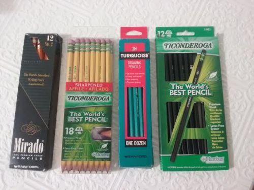 Sanford Turquoise Wood TICONDEROGA MICROBAN MIRADO CEDAR PENCIL 4 PKG 45 PENCILS