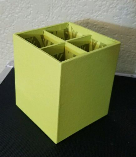 Office Square Quartered Pencil Holder Container Organizer Lime Green