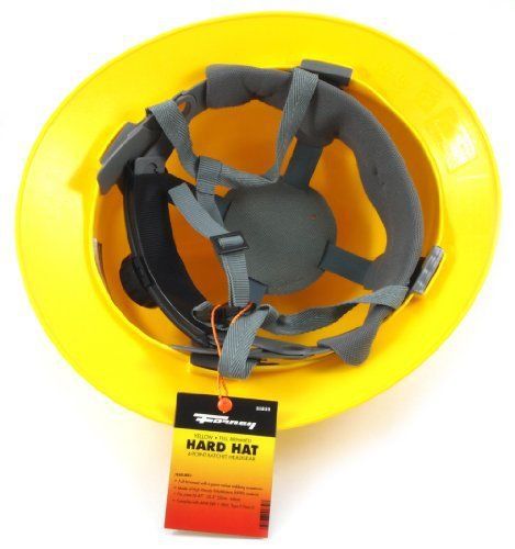 Forney 55832 Hardhat, Full Brimmed with 4-Point Ratchet Headgear, Yellow