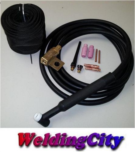 Wp-26f-12r 12&#039; 200amp air-cooled tig welding torch flex head ready-to-go package for sale