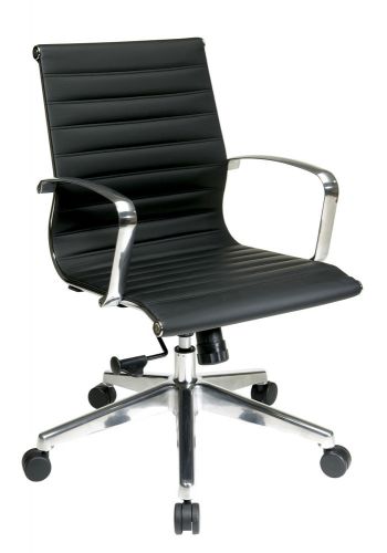 Mid Back Black Bonded Leather Chair