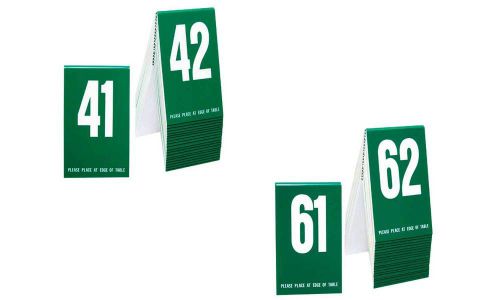 Plastic Table Numbers 41-80- Green w/ white number, Tent style, Free shipping