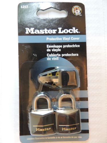Master lock 2 pk ~  121t ~ 3/4&#034; black vinyl cover padlock ~ new for sale