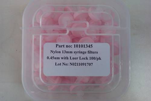 100pcs Nylon Syringe Filters 13mm 0.45um non-sterilized