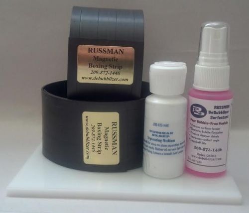 RMBS01 RUSSMAN MAGNETIC BOXING STRIPS Set of 2 strips and 6X6 acrylic pouring