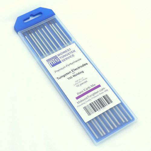 TIG Welding Tungsten Electrodes Rare Earth Blend 3/32” x 7” (Purple) 10-Pack