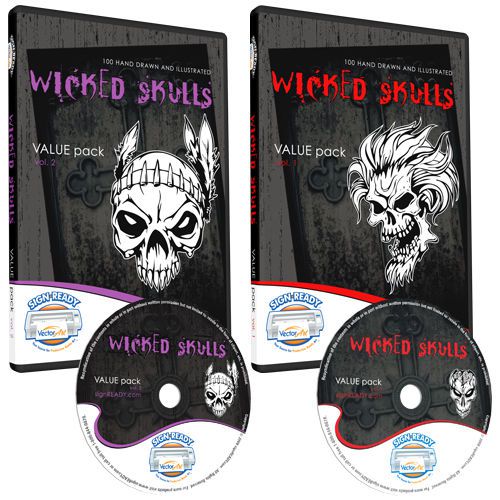 Skulls clipart-vinyl cutter plotter clip art images-vector clip art graphics cd for sale