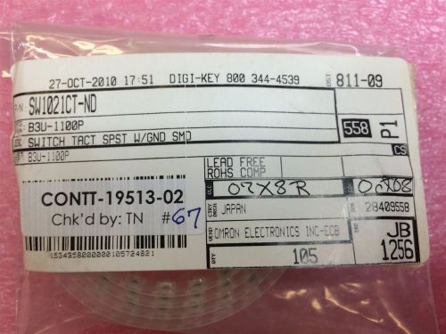 B3U-1100P OMRON SWITCH TACT SPST W/GND SMD 10 PIECES