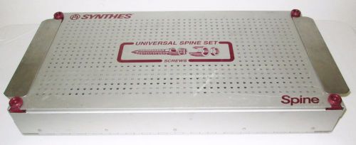 Synthes universal spine set - screws - 3-piece storage tray sterilization case for sale