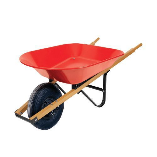WHEELBARROW,4CF STEEL WOOD HDL
