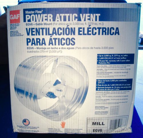 GAF Master Flow Power Attic Vent Fan EGV6  - Construction - Remodel
