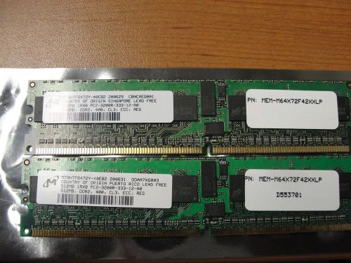 Lot of 2 Micron MT9HTF6472Y-40EB2 MEMORY 512mb