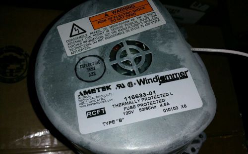 Ametek 116633-01 Windjammer Motor Type B 120V 50/60 Hz TESTED