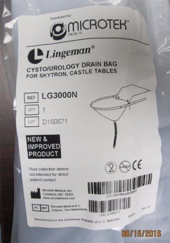 Microtek Lingeman Cysto/Urology Drain Bag For Skytron Castle Table LG3000N Qty19