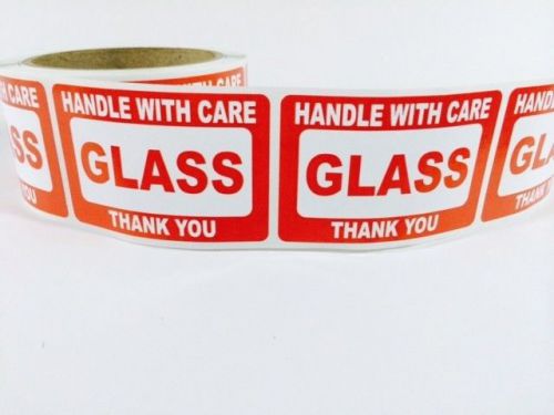 250 2 x 3 FRAGILE GLASS Handle With Care Label Sticker Peel and Stick Labels