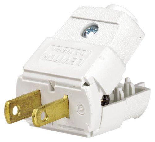 Leviton 101-wp 15 amp 125 volt nema 1-15p 2p 2w plug straight blade residenti... for sale