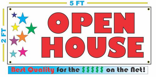 Open House w Multi Colored Stars Banner Sign NEW Larger Size