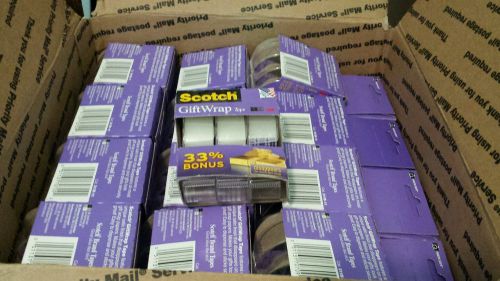 Lot of 28 packs of Scotch Giftwrap tape. 3 dispensers per pack.  400&#034; each. New