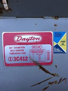 Dayton 30&#034; 3C412 Tubeaxial Fan w/ Dayton 5k675k 3HP Motor
