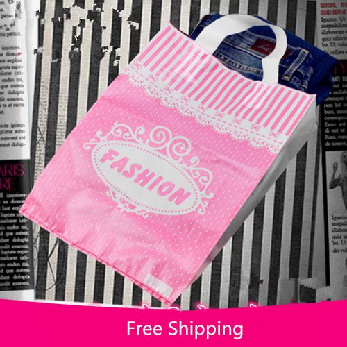 50pcs plastic hand bags shopping carrier gift bag for t-shirt shoes fashion bags for sale