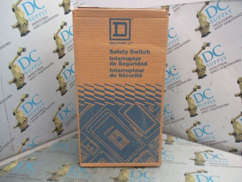 SQUARE D DU323  SER F03 100 A 240 VAC 3 P 50/60 HZ TYPE 1 SAFETY SWITCH #2 NIB