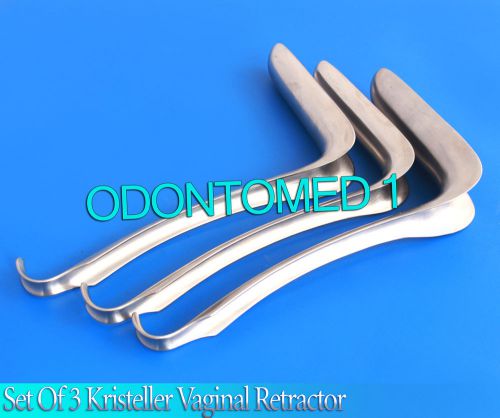 Set Of 3 Pcs Kristeller Vaginal Retractor S,M,L Veterinary Surgical Instruments