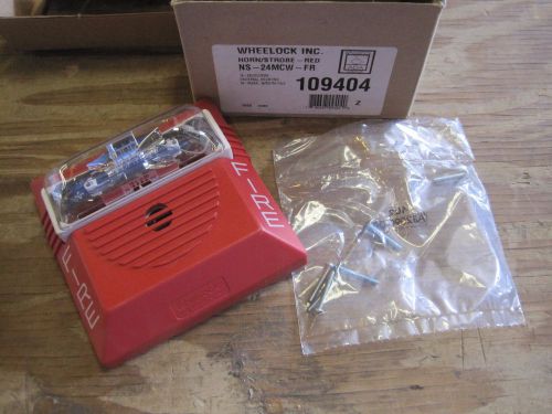 Cooper wheelock ns-24mcw-fr red fire alarm horn speaker + strobe 15/30/75/110 js for sale