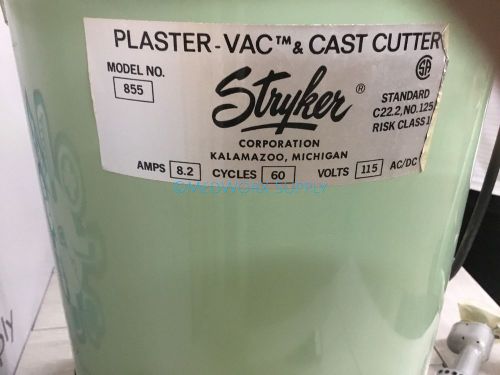 Stryker Cast Cutter Plaster Vac 855 Cast Cutter 9003-210 Orthopedic 3127