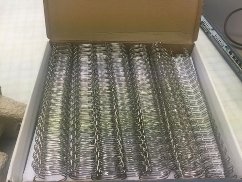 Wire-o bindings box of approximately 100 1&#034; - 2:1 silver 21 double loops for sale
