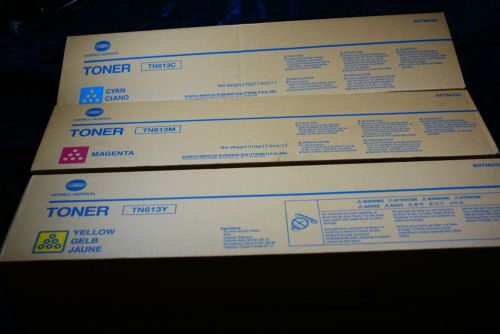 Konica Minolta TN613C TN613M TN 613Y Toner Cartridges
