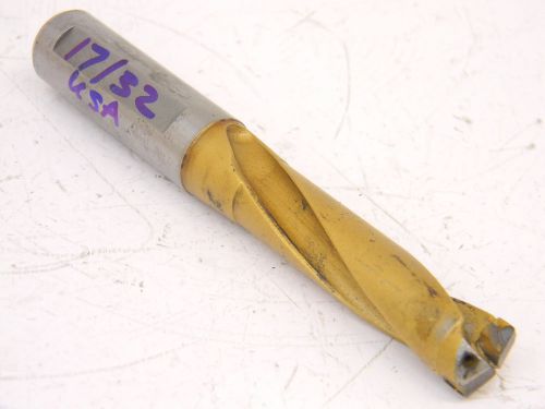 USED WAUKESHA CARBIDE TIPPED COOLANT DRILL 17/32 (.5312)